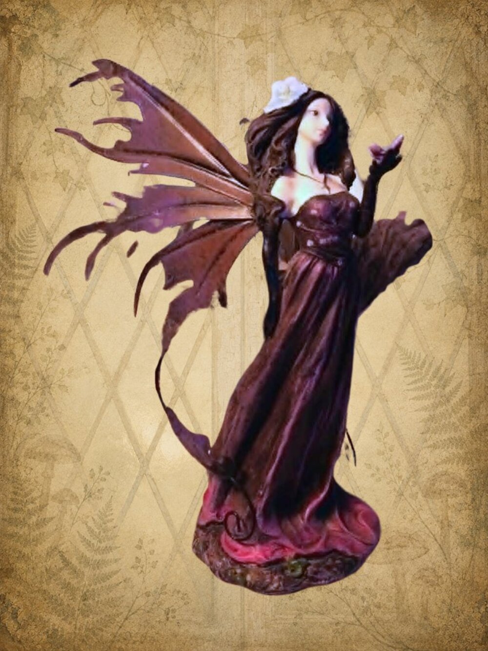 Beyond Midnight 🦉🧚‍♂️ Vintage ZEMENO Night Faeries Black & Purple Figurine